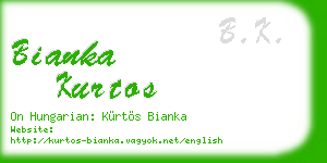 bianka kurtos business card